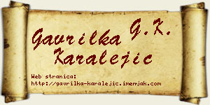Gavrilka Karalejić vizit kartica